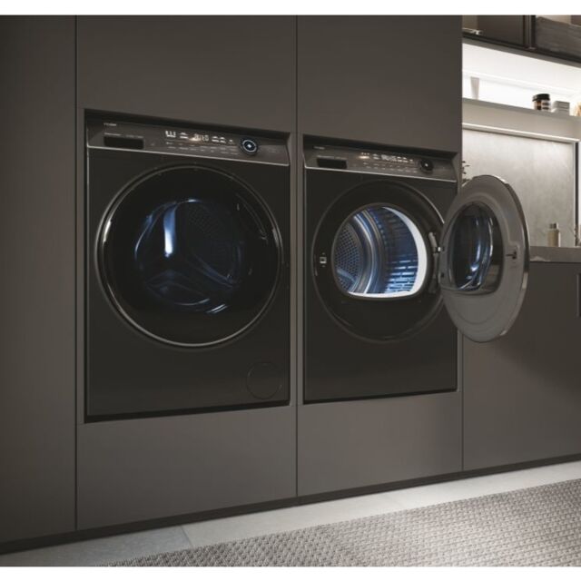 Haier HD90-A3Q979RU1UK 9Kg Series 7 Plus I-Pro Heat Pump Tumble Dryer, Grey