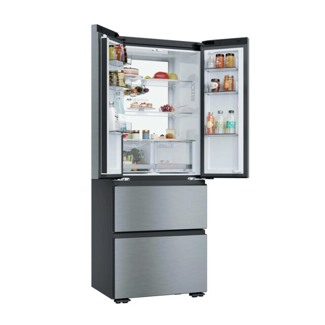 Haier HFKR5718DNMM 60/40 Total No Frost Multi-door Fridge Freezer - Inox