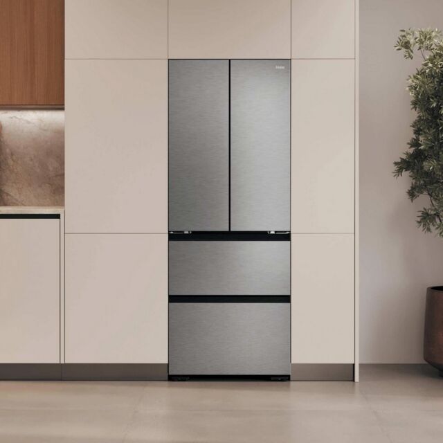 Haier HFKR5718DNMM 60/40 Total No Frost Multi-door Fridge Freezer - Inox