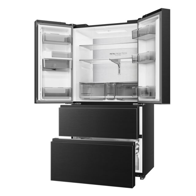 Haier HFR59F18CWMB French Door Style Fridge Freezer - Black