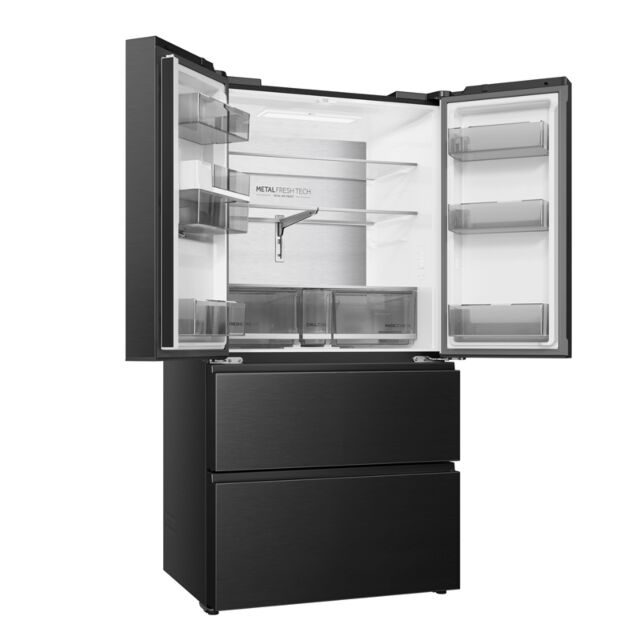 Haier HFR59F18CWMB French Door Style Fridge Freezer - Black