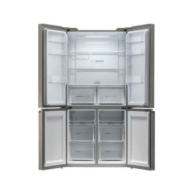 Haier HTF540DP7UK F Rated 528L 4 Door Fridge Freezer, Platinum Inox
