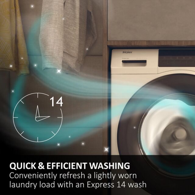 Haier HW100BP14357GUU K 10Kg 1400 Spin Washing Machine - Graphite