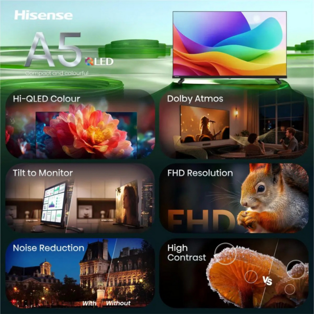 Hisense 32A5STUK 32inch Full HD Hi-QLED Smart TV Black