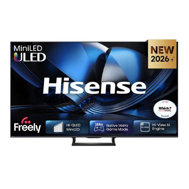 Hisense 85U7STUK 85inch Mini LED 144Hz 4K Ultra HD AI Smart TV - Charcoal Grey