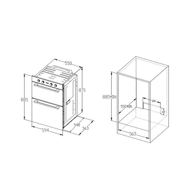 Hisense BID99222CXUK 59.4cm Built-In Double Oven