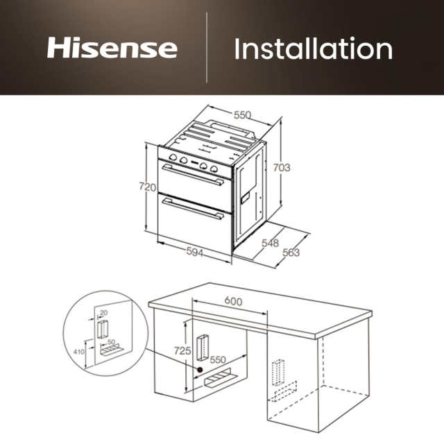 Hisense BUD714221CX Built Under Electric Double Oven