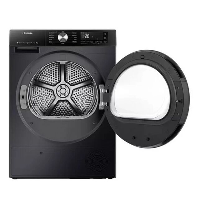 Hisense DH3S802BB3 3S Series Wifi-Enabled 8Kg Heat Pump Tumble Dryer - Black