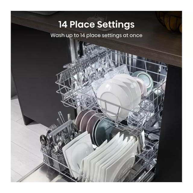 Hisense HS642D90XUK Dishwasher 14 Place Settings Steel