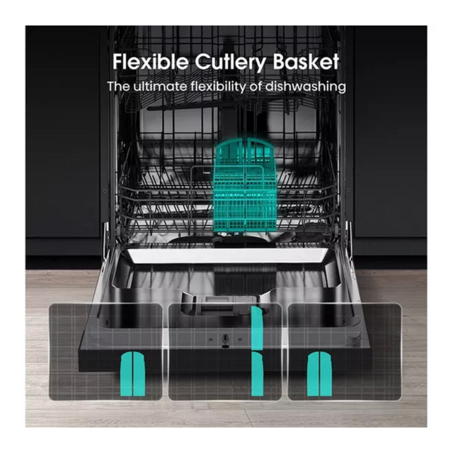 Hisense HS642D90XUK Dishwasher 14 Place Settings Steel