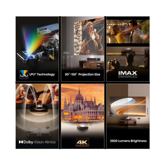 Hisense PT1UK 4K Smart Ultra Short Throw Laser Cinema Projector With Dolby Atmos