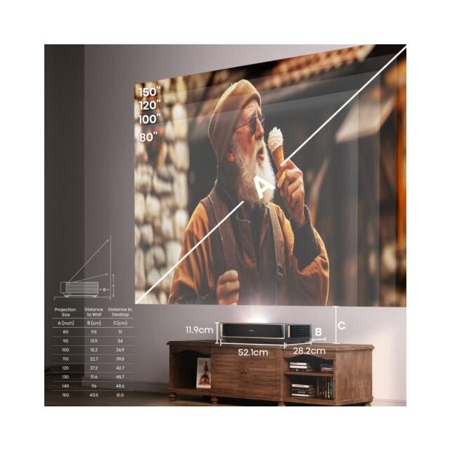 Hisense PT1UK 4K Smart Ultra Short Throw Laser Cinema Projector With Dolby Atmos