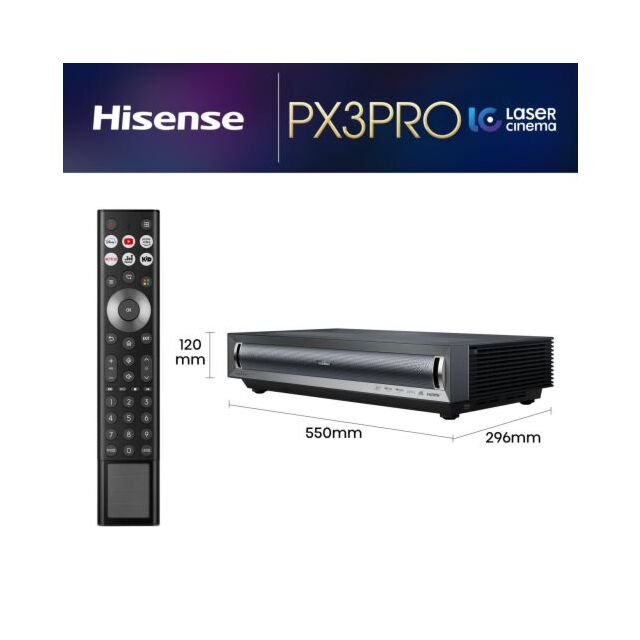 Hisense PX3-PRO 4K Smart Ultra Short Throw Laser Cinema Projector With Dolby Atmos