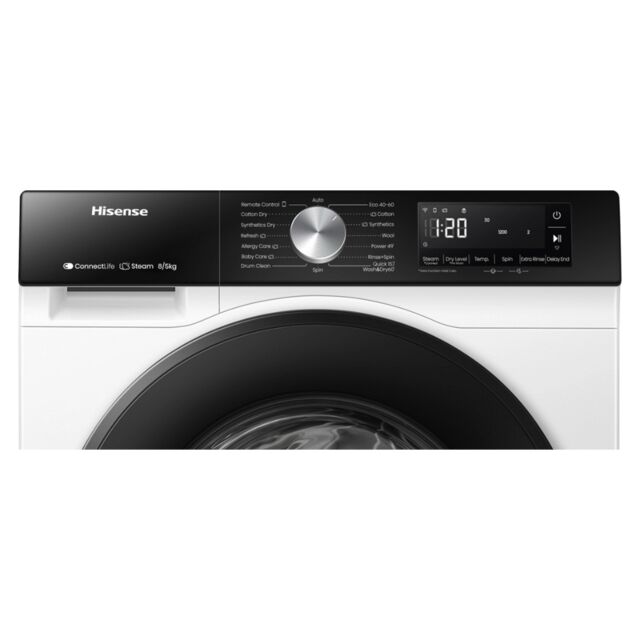 Hisense WD3S8043BW3 WiFi-enabled 8kg/5kg 1400 Spin Washer Dryer - White
