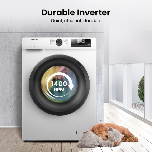 Hisense WF1Q8041BW 8kg Steam Wash Washer 1400 RPM