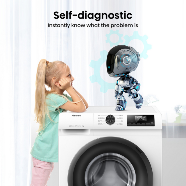 Hisense WF1Q8041BW 8kg Steam Wash Washer 1400 RPM