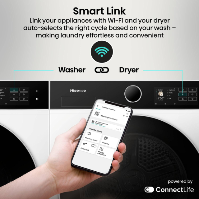 Hisense WF5I9043BWFS 9kg 1400 Spin Washing Machine