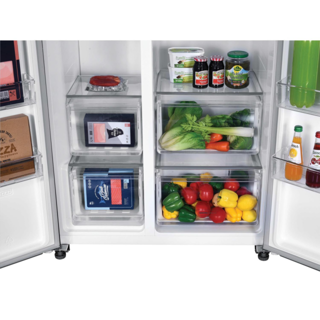 Hoover HHSBSO-6174XK-1 91cm 60/40 Frost Free American Fridge Freezer - Stainless Steel