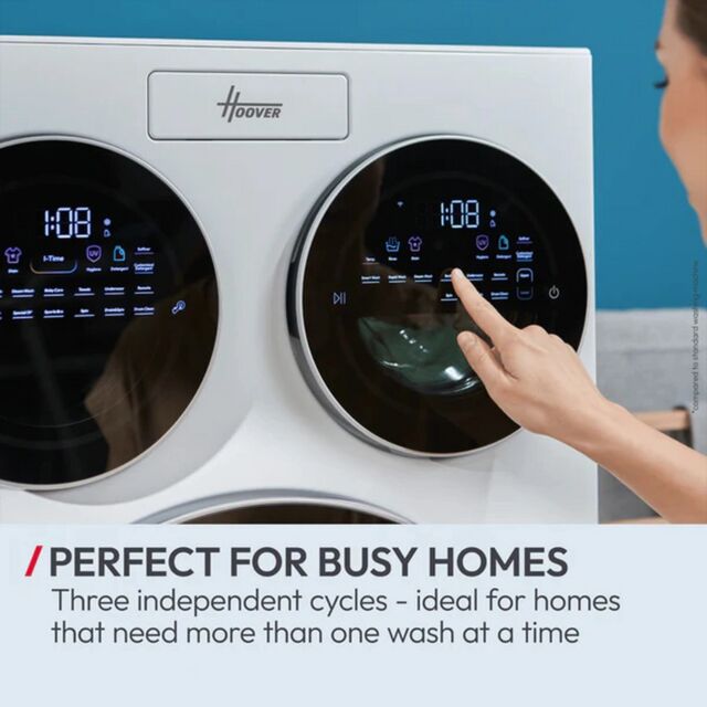 Hoover HMQD 410CBL9-80 10 kg + 1 kg + 1 kg 1400 Spin Washing Machine - White