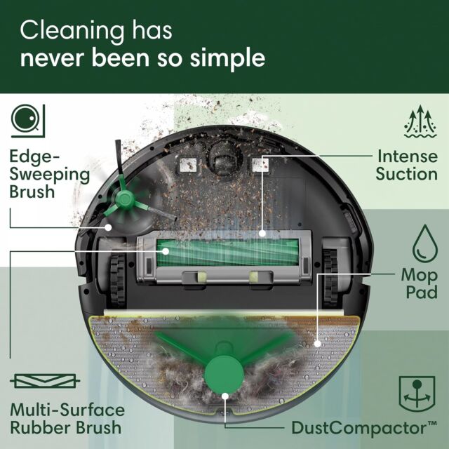iRobot ROOMBA 205B Dust Compactor Combo Robot - Black