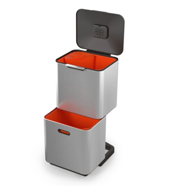 Joseph Joseph 30060 STAINLESS STEEL Totem Max 60L Stainless-steel Waste & Recycling Bin