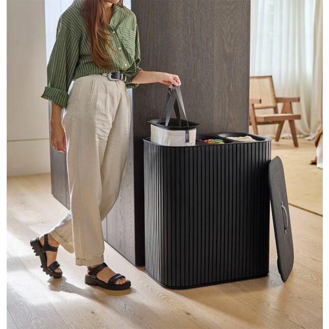 Joseph Joseph 5000007 Tota Trio Luxe 90L Black Laundry Separation Basket
