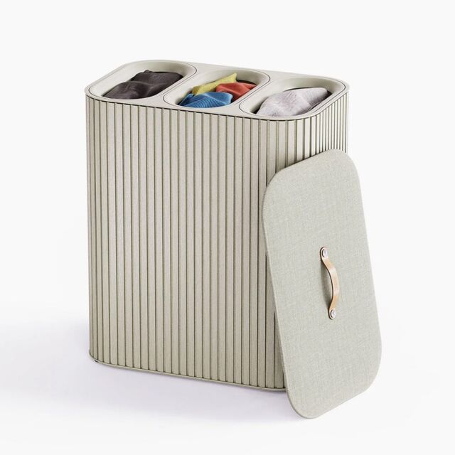 Joseph Joseph 5000008 Tota Trio Luxe 90L Ecru Laundry Separation Basket