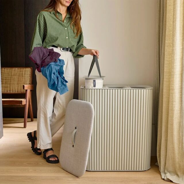Joseph Joseph 5000008 Tota Trio Luxe 90L Ecru Laundry Separation Basket