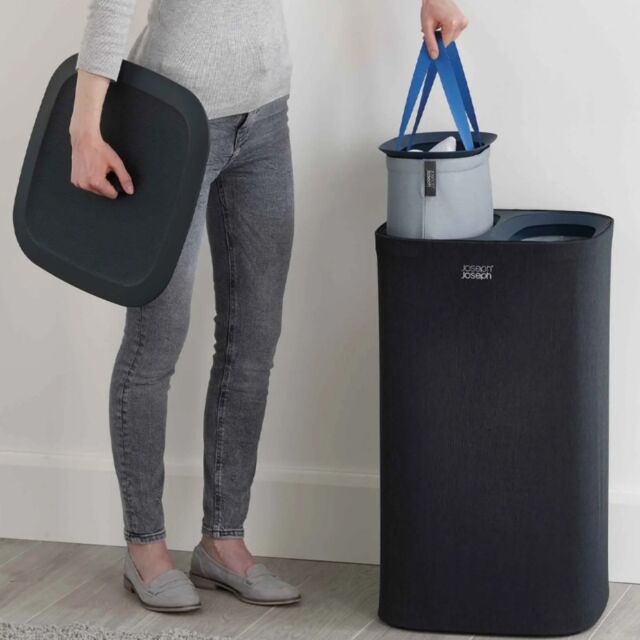 Joseph Joseph 50002 BLACK Tota 60L Black Laundry Separation Basket