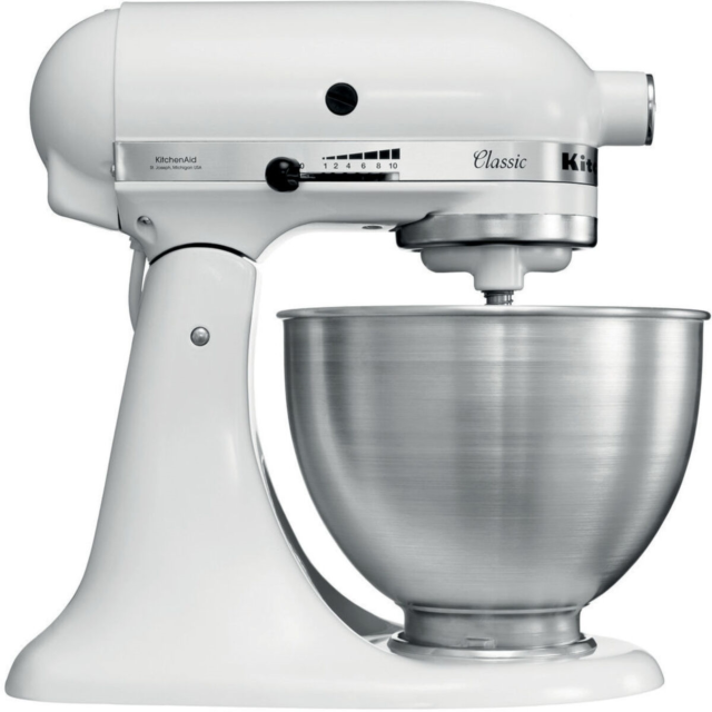 KitchenAid 5K45SSBWH 4.3L Classic Stand Mixer, White