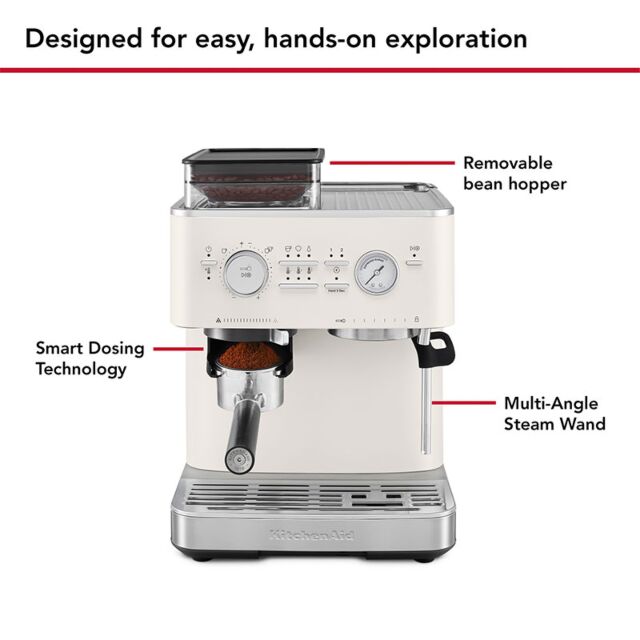KitchenAid 5KES6551BPL Semi-Automatic Espresso Machine, Porcelain