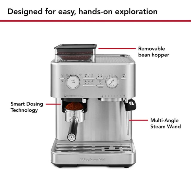 KitchenAid 5KES6551BSX Semi-Automatic Espresso Machine, Stainless Steel