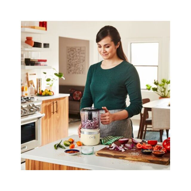 KitchenAid 5KFCB519BAC 1.19L Cordless Food Chopper, Almond Cream