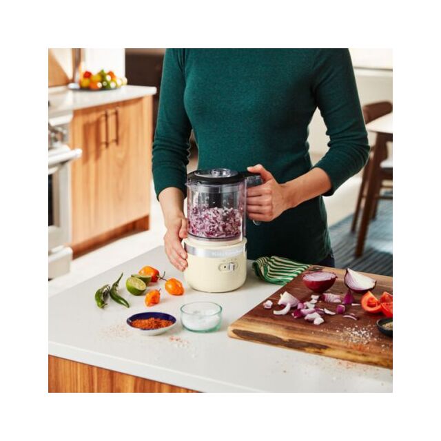 KitchenAid 5KFCB519BAC 1.19L Cordless Food Chopper, Almond Cream