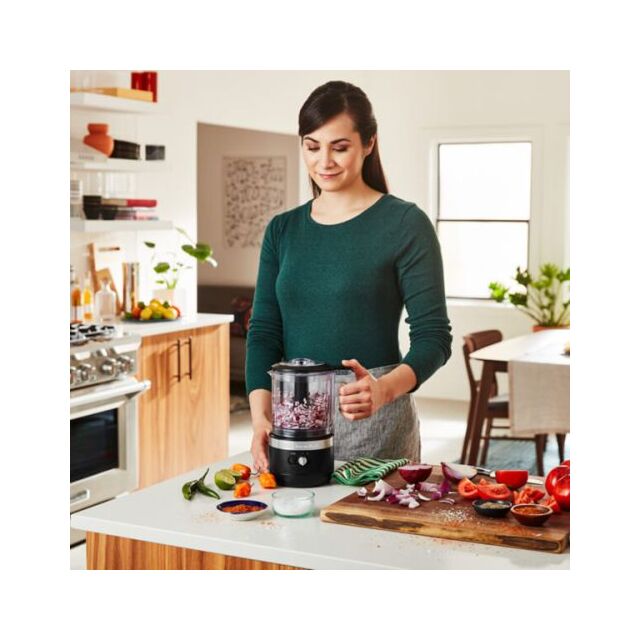 KitchenAid 5KFCB519BBM Cordless Food Chopper, Matte Black