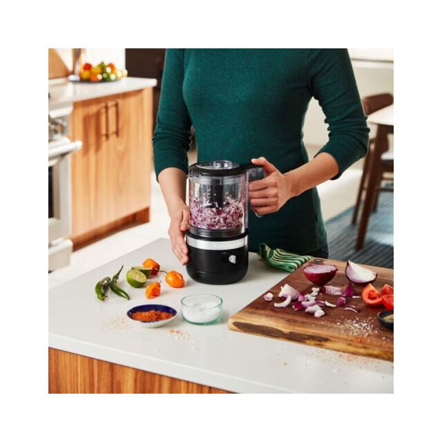 KitchenAid 5KFCB519BBM Cordless Food Chopper, Matte Black