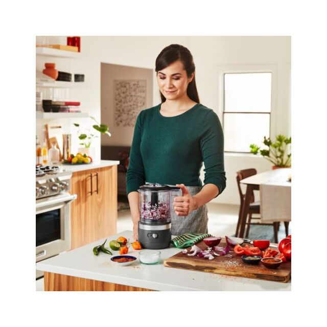 KitchenAid 5KFCB519BDG 1.19L Cordless Food Chopper, Charcoal Grey