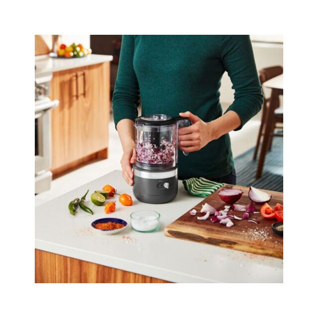 KitchenAid 5KFCB519BDG 1.19L Cordless Food Chopper, Charcoal Grey