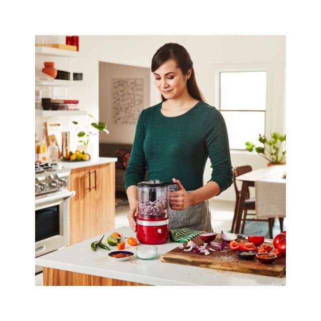KitchenAid 5KFCB519BER 1.19L Cordless Food Chopper, Empire Red