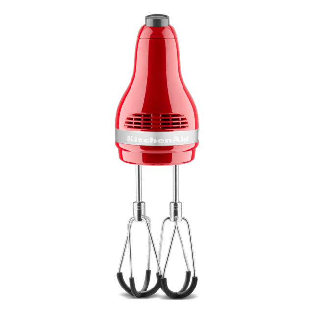 KitchenAid 5KHM6118BER Hand Mixer 6 Speed With Flex Edge Beaters, Empire Red
