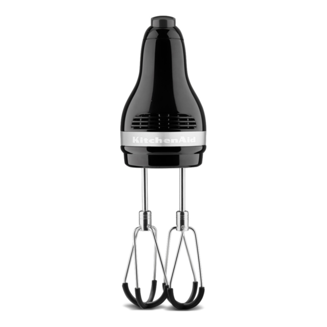 KitchenAid 5KHM6118BOB Hand Mixer 6 Speed With Flex Edge Beaters, Onyx Black