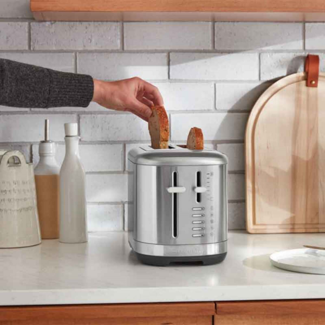 KitchenAid 5KMT2109BSX Manual Control 2 Slot Toaster, Stainless Steel