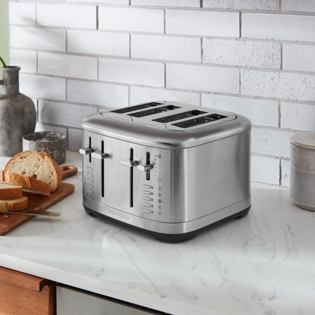 KitchenAid 5KMT4109BSX Manual Control 4 Slot Toaster, Stainless Steel