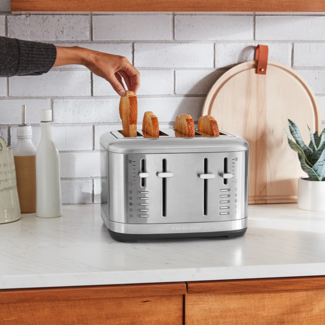 KitchenAid 5KMT4109BSX Manual Control 4 Slot Toaster, Stainless Steel