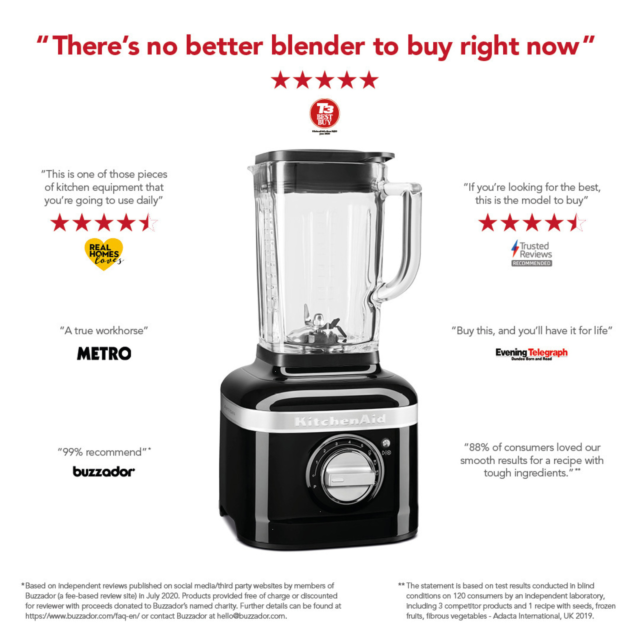 KitchenAid 5KSB4026BOB 1.4L K400 ARTISAN Blender, Onyx Black