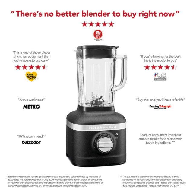 KitchenAid 5KSB4054BBK ARTISAN K400 Blender with Citrus Press, Cast Iron Black
