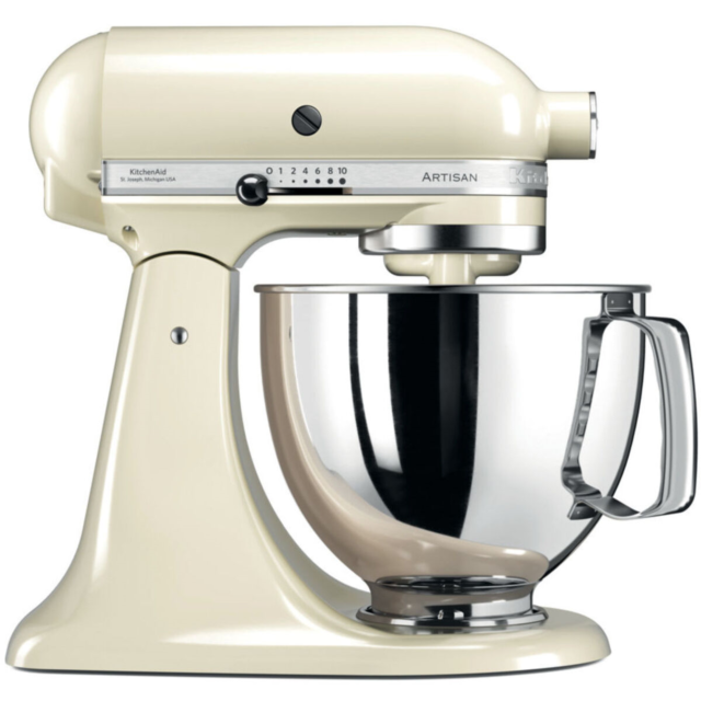 KitchenAid 5KSM125BAC 4.8 Litre ARTISAN Stand Mixer, Almond Cream