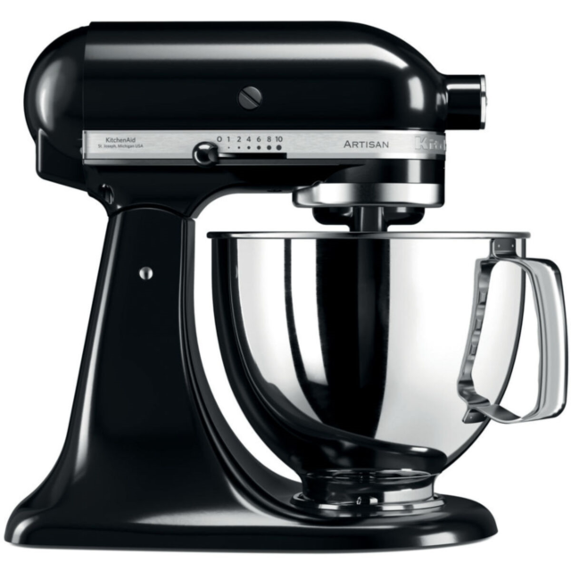 KitchenAid 5KSM125BOB 4.8 Litre ARTISAN Stand Mixer, Onyx Black