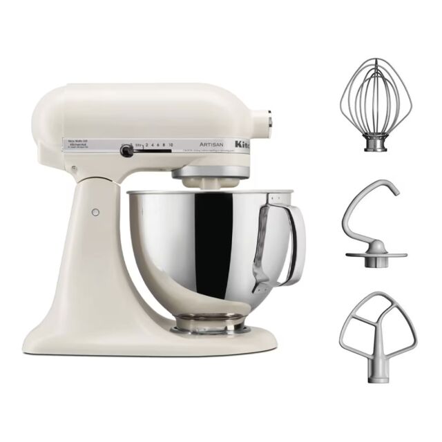KitchenAid 5KSM125BPL Mixer Tilt-Head 4.8L - Artisan - Porcelain White