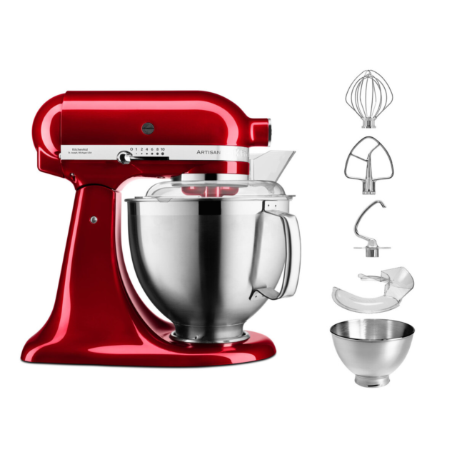 KitchenAid 5KSM185PSBCA 185 ARTISAN 4.8L Tilt-head Stand Mixer, Candy Apple